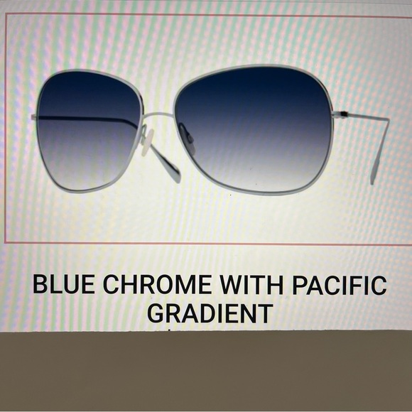 RARE Oliver Peoples Elsie Titanium Blue Chrome with Pacific Gradient Sunglasses - Picture 2 of 10